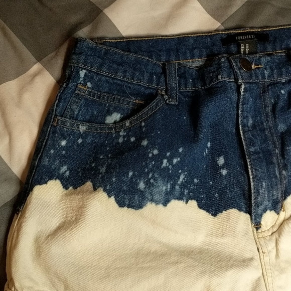 Bleach dyed Forever 21 shorts. - Picture 2 of 4